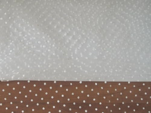 Tüll Feintüll SOFT mit Punkten weiß Meterware