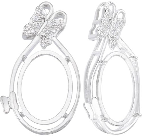 Beebeecraft 4 Pieza de Colgantes Redondos de Plata de Ley con Cabujones con 2 Agujeros Suministros de Manualidades para Hacer Joyas DIY