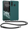 kwmobile Carcasa Colgante Compatible con Huawei P30 Lite Funda con Cuerda - Funda con Correa Colgante Ajustable - petróleo Mate