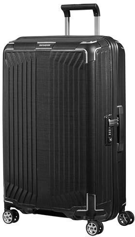 Samsonite Lite-Box - Premium Hartschalenkoffer Mittelgroß 69 cm, Reisekoffer mit 4 Rollen, Leicht, TSA-Schloss, 75L - 2.80 KG - Schwarz