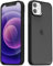 oakxco for iPhone 12 Mini Case Clear Hard Shell, Slim Thin Matte Transparent Plastic Cover & Protective Soft Silicone Rubber TPU Bumper, Girly Cute Phone Case for Women Girls, Black