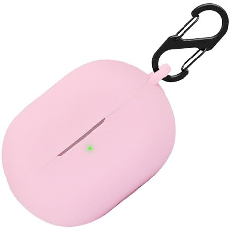BIIULHCI Funda de silicona para Xiaomi Redmi Buds 4 Pro, estuche a prueba de golpes y con llavero (rosa)