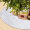 WUPIOS White Xmas Tree Skirt 21 Inch Pencil Christmas Tree Skirt Glitter Sequin Velvet Tree Skirt for Rustic Christmas Tree Ornaments Mini Christmas Tree Skirt Base Cover for Christmas Holiday Party