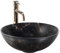 Rea Vasque à poser en céramique Stella Black Marble Brush, Pour Salle De Bain, 355x355x135 mm, En Céramique, Idéale Comme Lavabo Ou Lave-Main Pour WC, Design Unique (imitation de pierre)