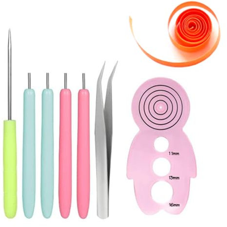 Papier Quilling Werkzeug Set, Geschlitzte Quilling Werkzeug, Quilling Werkzeuge Set, Curling Quilling Nadel Stift, für Rollende Papierblumen, Kunsthandwerk, Unterschiedliche Größe, with Tweezers
