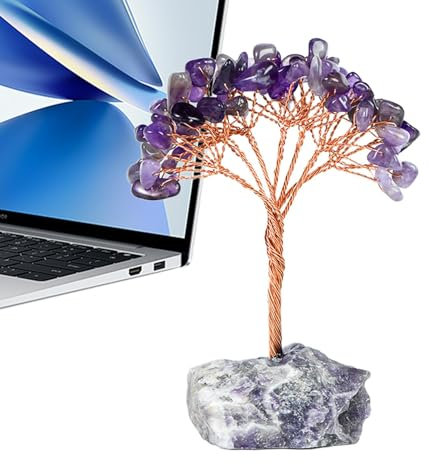 Amethyst Baum - Energiebaum der spirituellen Meditation | Künstlicher Baum | Kunstbaum Dekoration in | Dekofigur für Zuhause | Meditation