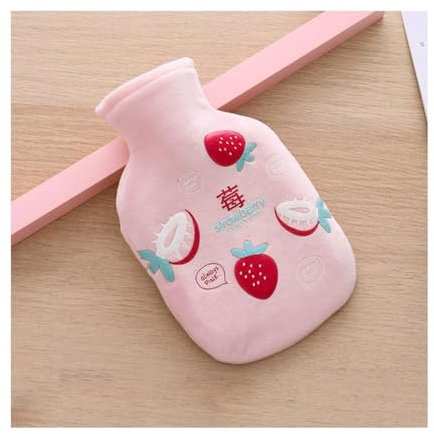 Wärmflasche, Wärmekissen, Mini-Wärmflasche, wassergefüllter Wärmbeutel, 350 V/ml/12,3 V/oz, Thermo-Wärmbeutel, tragbarer süßer Handwärmer aus Plüsch(Pink)