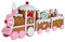 Christmas Paradise Deko Lebkuchenzug 33cm Weihnachtliche Dekoration Tischdeko braun-rosa/weiß