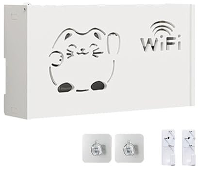 Nybhyjka Spegnitore WiFi, rack per router montato a parete - Scatola portaoggetti cava a parete per router | Scatola WiFi salvaspazio, graziosa scatola organizer per router per la casa, il soggiorno