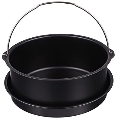 Angoily Dual Use Air Fryer Baking Pan Cake Basket Pizza Tray Carbon Steel Non-stick Oven Air Fryer Compatible