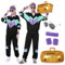 Ficlwigkis 80er 90er Jahre Outfit Herren Damen,8 Pcs 80er 90er Kostüm Bad Taste Outfit Herren Damen mit Jacke Hose Stirnband Armbänder Brille Aufblasbare Radio für Karneval (Schwarz 1, XL)