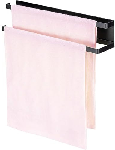 RONGESAEFS Toallero de Cocina, toallero magnético para Nevera, Puerta, Horno y lavavajillas, Fregadero sin perforación, Moderno, multifunción, Negro/Blanco(Color:A)