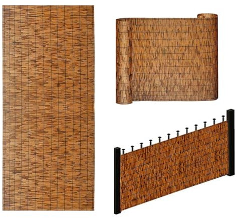 Schilfrohrmatte Bambus Sichtschutz Künstlicher Natürlicher Schilfzaun - Schützt Die Privatsphäre - Balkon Sichtschutzzaun Atmungsaktiver(100x700cm(3.3x23.0FT))