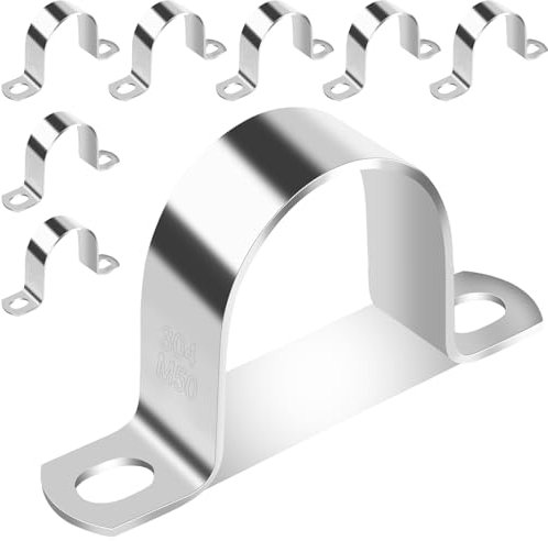 YFLeomry 8 Stück Rohrschellen 50 mm，Edelstahl Rohrschelle für Befestigung ，Universelle Rohrhalterung aus Metall ，Befestigungsschelle für Wasserrohre, Kabel, Leitungen
