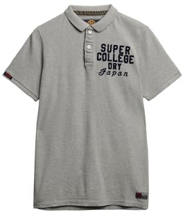 Superdry Herren Vintage Athletic Poloshirt Vintage Sweat Grau Meliert XXL