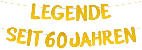 60 Geburtstag Deko Lustige Banner, Legende Seit 60 Jahren Geburtstag Girlande, Deko 60. Geburtstag Mann Frau, Geburtstagsbanner Gold für Frauen Mann Partyzubehör
