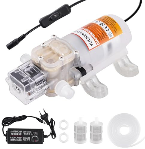 YUCHENGTECH Pompa elettrica per il trasferimento di vino per birra fatta in casa, pompa autoadescante per uso alimentare, velocità regolabile, con tubo da 4 m e 2 filtri, a basso rumore, ideale per
