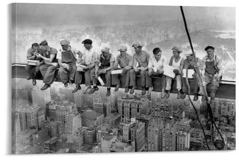Poster Lunch Atop A Skyscraper, Vintage-Stil, ästhetisch, Wandkunstdruck, 30 x 45 cm
