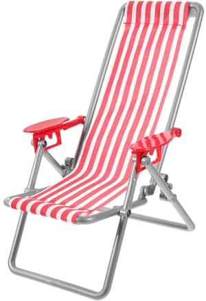 OFFIGAM Puppenhaus Strandstuhl Klappstuhl Dekoration für Miniaturhäuser Robustes und Leichtes Modell mit Hervorragendem Dekorativen für Strand und Gartenlandschaften