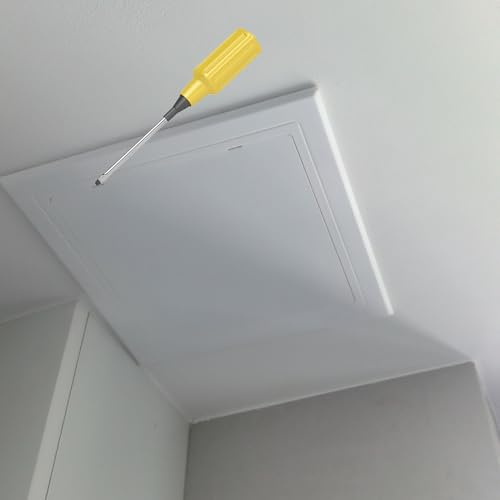 EXCLURA Trampilla Pladur Panel de Acceso Autoadhesivo para Techo y Pared, Puerta de Servicio de Plomería de Plástico Pequeña, Puerta de Acceso Al Ático Impermeable(White,330x330mm(13x13))