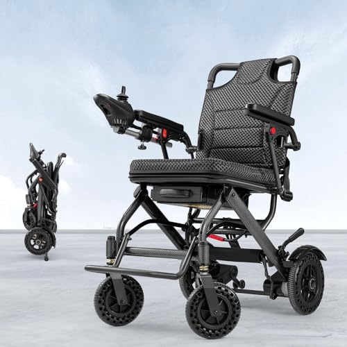 Upgrade VERPAL 36lbs Lightweight Electric Wheelchair for Adults, Foldable Electric Wheelchair for Travel, Air Transport, 360W Power Wheelchair for All Terrain, Motorized Mobility Scooters