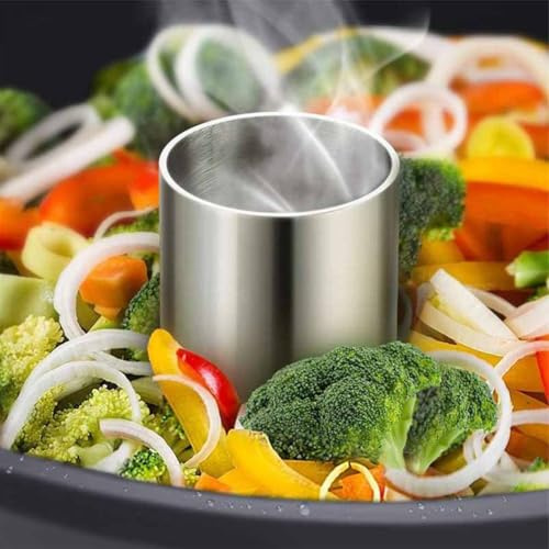 Gdfnmogo Edelstahl Dampfverteiler Schornstein für Varoma - Kompatibel mit Thermomix TM31, TM5 & TM6-5 x 4,5 cm Garraumabscheider für gleichmäßige S