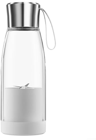 Exprimidor portátil recargable por USB con batería de 1500 mAh, mezclador extractor de jugo compacto para batidos frescos, batidos de proteínas y jugos de frutas (blanco)