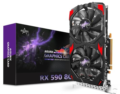 Kelinx RX 590 8GB Graphics Card, 2048SP GDDR5 256Bit Gaming GPU, 8GB Video Card with Dual Fans, 4K HD Ready, HDMI/DP Output, PCIe 3.0 for PC Desktop Gaming Rig