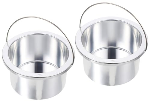 NESTINGHO 2pcs Wax Heater Inner Pots for Hair Removal Wax Warmer Aluminum Stainless Steel with Handle Design Easy to Clean for Beauty Care and Heating Devices