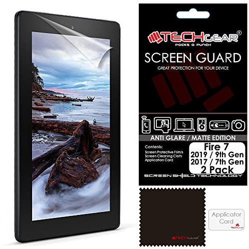 TECHGEAR [2 Pack] Anti Glare Screen Protectors for Previous Amazon Fire 7 & Fire Kids Edition 7 (9th Generation / 2019 & 7th Gen / 2017) Premium Matte Screen Protector Covers for Fire 7 2019/2017