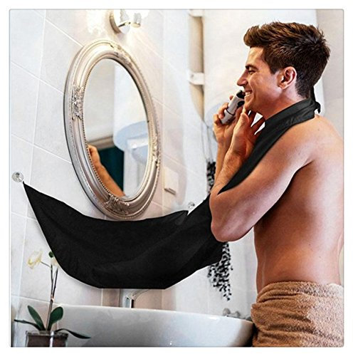 Dreamskull Männer Herren Bartpflege Bart Baathaar Schürze Tuch Rasur Umhang Bartschürze Barttuch Bartumhang Bartlatz Saugnäpfe für Spiegel Bartschneider Rasieren Geschenk