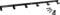 Gedotec H8805 Wall Coat Rack Metal Black / Grey with 6 Hooks Wall Hooks for Screwing 1 Piece - Coat Rack with Screws