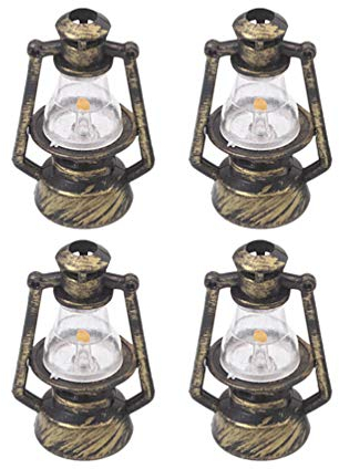 4Pcs Puppenhaus Miniatur Laterne Petroleumlampe Licht nach Hause Fee Garten Tischdekoration Harz Outdoor Kinder So Tun Als Ob Spielzeug Geburtstag Geburtstag Handwerk