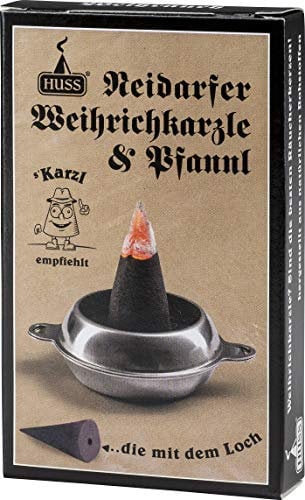 Huss - Feine Neudorfer Räucherkerzen mit Pfannenunterteil - von Karzl empfohlen (24 Stück)