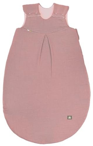 Odenwälder Musselin-Schlafsack Schlafsack Baby-Schlafsack Kinderschlafsack wattiert (Cranberry, 90 cm)