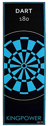 Kingpower Dartmatte Dart Teppich Turnier Matte Abwurflinie Bodenschutz Zubehör Dartpfeile Dartscheibe Dartboard 2 Größen 237cm und 290cm Verschiedene Designs, Design:Design 01 (Blau 237x80cm)