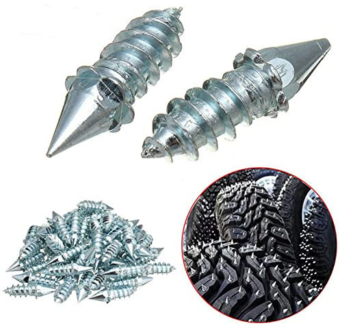 50 Stück Reifenbolzenschrauben, rutschfeste Schraube, Reifenschneeketten, Reifenspikes, Autoreifenbolzenschraube für Schneemobil, Traktor, Motorrad, Fahrräder