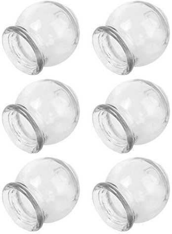 DOITOOL Set Di 6 Coppette Per Massaggi in Vetro Trasparente 2.36X1.89X1.89In Dispositivo Terapeutico Per Coppettazione Ventose Per Il Benessere Muscolare E Uso Domestico