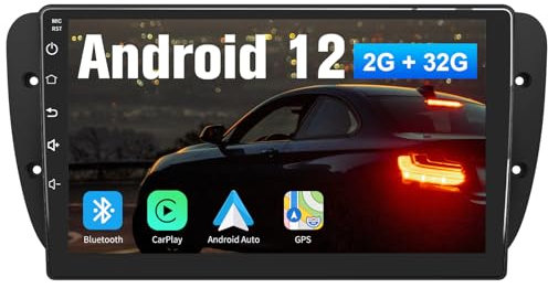 AWESAFE Autoradio für Seat Ibiza 6j 2009-2013, Android 12 System, 2G+32G, 9 Zoll Touchscreen, mit Blende, Unterstützt Navigation Carplay Android Auto Bluetooth WiFi