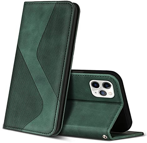 ZONNAVI Case Compatible with iPhone 11 Pro, Premium PU Leather Wallet Case with [Card Slots] [Viewing Stand], Shockproof Flip Cover for iPhone 11 Pro (Green)