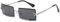 YUELUQU Retro Randlose rechteckige Sonnenbrille für Damen Herren Transparente Brille Y2K Vintage Brille, silber, schwarz, Medium