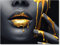 LXTOPN Schwarz Gold Frauen Lippen Leinwandbild, Modernes Wandkunst Poster, Kein Rahmen (60x80cm), Wohnzimmer Deko