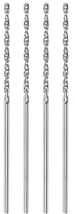 sourcing map 4pcs Solid Carbide Drill Bits 1mm C3/K10 Tungsten Carbide Precision Mini Micro Straight Shank Twist Drill Bit for Stainless Steel Metal Plastic Wood