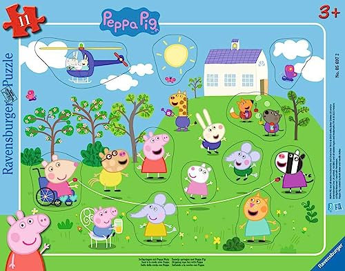 Ravensburger Kinderpuzzle 05697 - Seilspringen mit Peppa Wutz - 11 Teile Peppa Pig Rahmenpuzzle für Kinder ab 3 Jahren