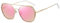 SHES Lunettes de soleil polarisées polygonales à double pont pour femme Lunettes de soleil aviateur Monture hexagonale SH3016, Monture dorée et verres roses Revo, 133mm