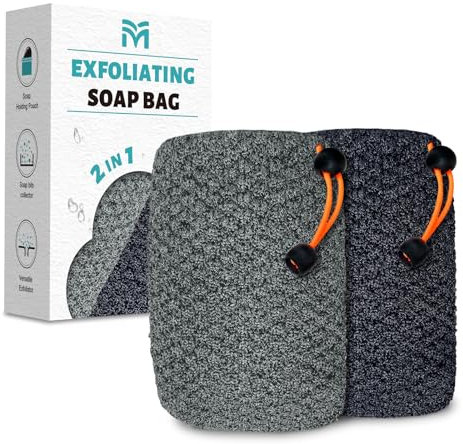 Migliore Wear 2 Pcs Soap Bag, Deep Exfoliating Soap Savers for Bar Soap, Soap Bar Pouch for Body Scrubber, Leftover Soap(No soap Included)
