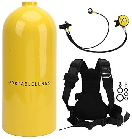 RiToEasysports DIDEEP Bouteille de Plongée Plongée, 3L 30‑50 Minutes Aviation Bouteille de Plongée en Aluminium Cylindre D'Oxygène pour Plongeur (Jaune)