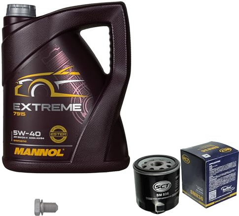 Inspektionspaket Wartungspaket Filterset mit 5 L Motoröl Extreme 5W-40, Ölfilter, Verschlussschraube