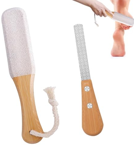 Bisienya 2pcs Foot Files for Hard Skin,Double Sided Foot Scraper Reusable Pumice Stick Corn Dead Skin Cracked Heel Foot Files Foot Rasp Manicure File for Wet Dry Cracked Feet Crusty Foot File Calluses