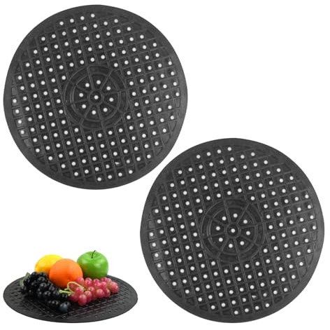 Anseom 2pcs Spülbeckeneinlage Spülbeckenmatte Spülbeckeneinlage Gummi Sieb für Spülbecken Spulbeckeneinlag Rund Zuschneidbar Ablaufmatte für Küche-Wärmedämmung,Schnellabfluss,Multifunktional,31x31cm